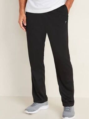 NWT Old Navy Men’s Go Dry Mesh Straight Track Pants Black Jack XL Active Stretch